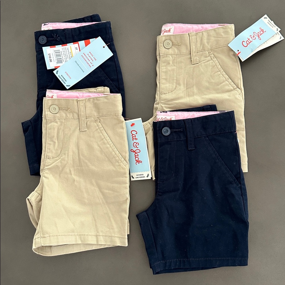 NWT Cat & Jack Kids' Navy and Khaki Shorts Set